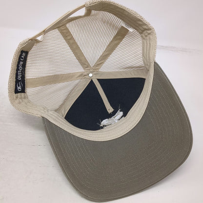 Outdoor Cap Trucker Hat Gray Beige One Size Mesh Back RMEF Team Elk Snapback