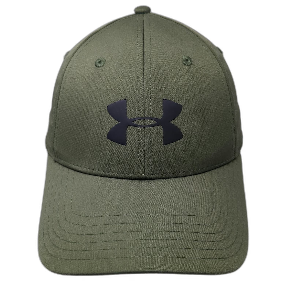 Under Armour Baseball Cap Green L Logo Stretch Fit Performance Storm Hat Curved
