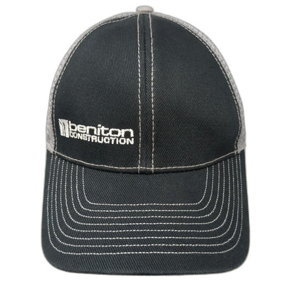 Beniton Construction Baseball Cap Black One Size Mesh Back Trucker Hat Workwear