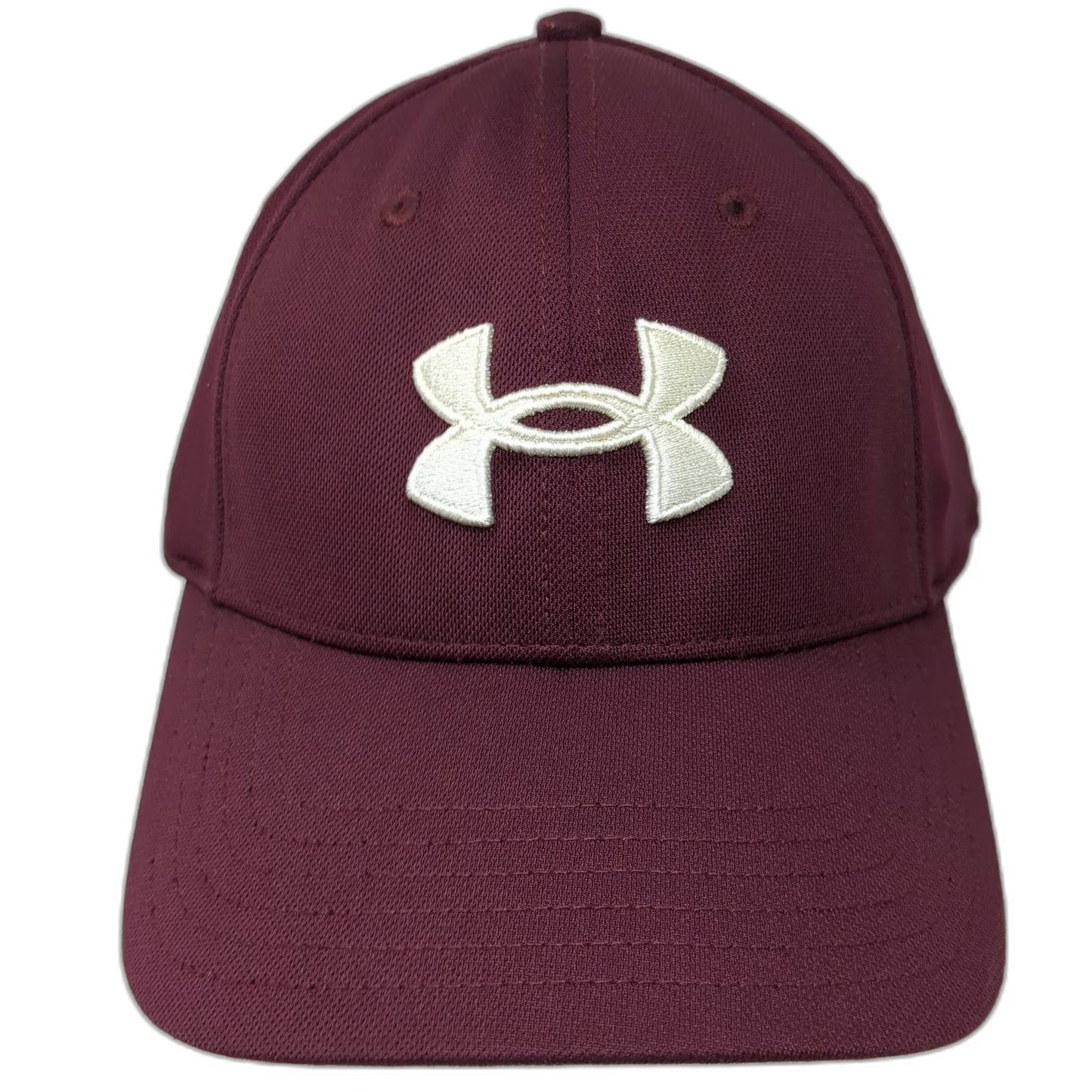 Under Armour Baseball Cap Red XL Stretch Fit Embroidered Logo Curved Brim Hat