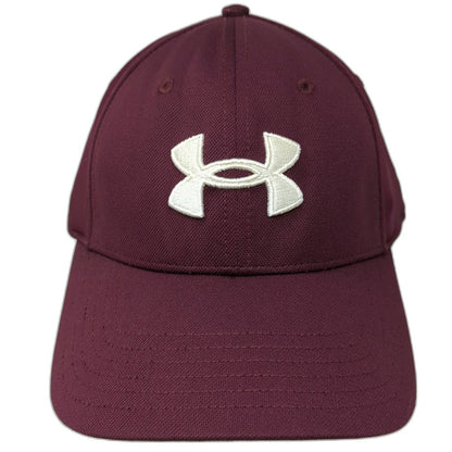 Under Armour Baseball Cap Red XL Stretch Fit Embroidered Logo Curved Brim Hat