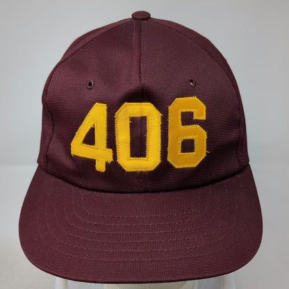 Young An Snapback Hat Red 7 5/8 Yellow 406 Graphic Green Under Brim Polyester
