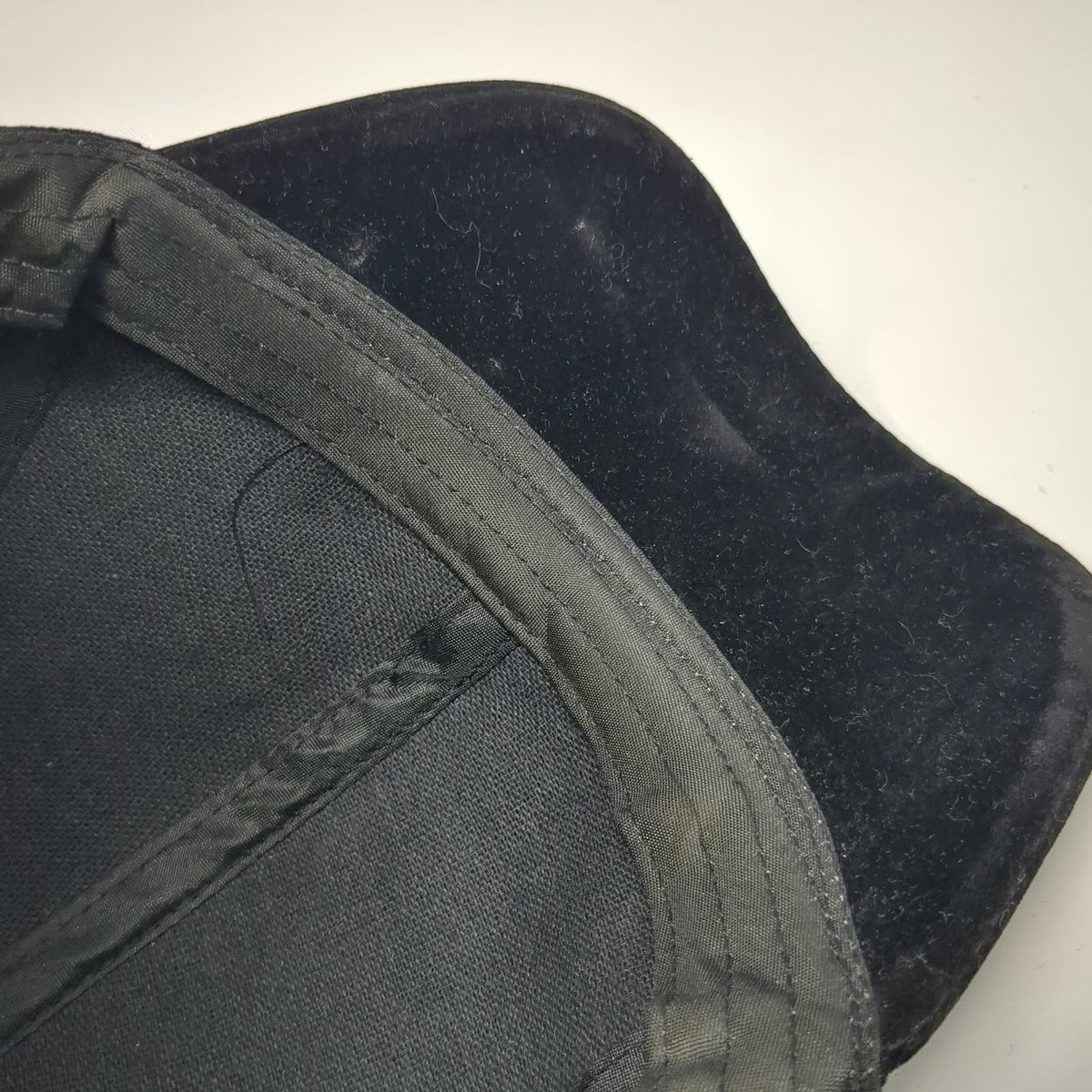 Black Baseball Cap 58CM Faux Suede Textured Adjustable Strapback Solid Hat
