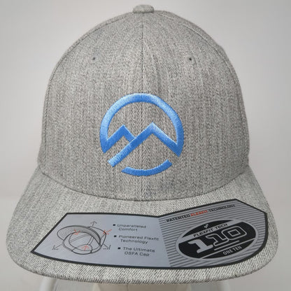 Yupoong Snapback Gray Blue One Size Hat Flexfit 110 Mountain Logo Flat Brim
