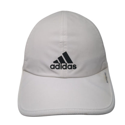Adidas Aeroready Strapback Hat White One Size Adjustable 3 Stripes