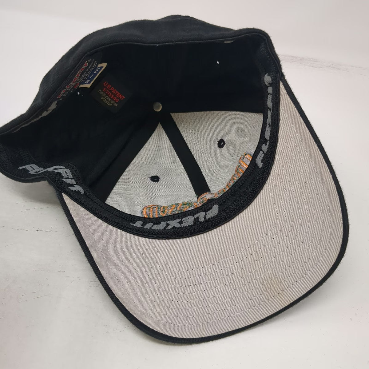 Flexfit Baseball Cap Black M Orange Blossom Junction Embroidery Fitted Logo Hat