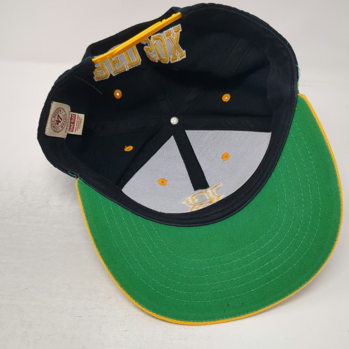 Boston Red Sox MLB 47 Brand Snapback Blue Yellow One Size Hat Green Underbrim