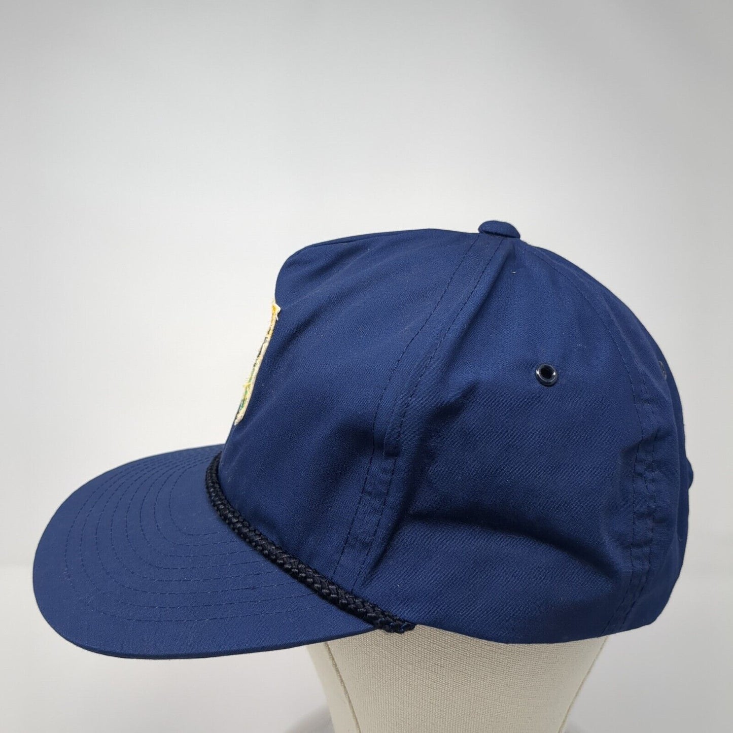 Golf Patch Snapback Hat Blue One Size Adjustable Solid Vent Holes
