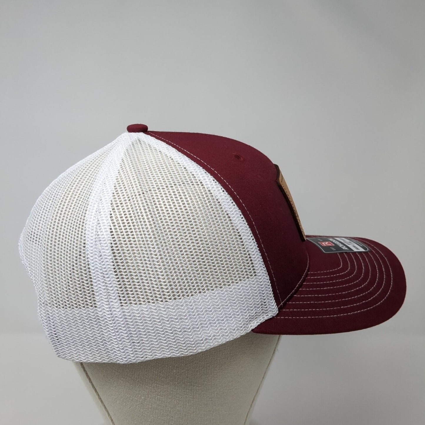Stewart Patch Snapback Trucker Hat Red One Size Mesh Back Adjustable