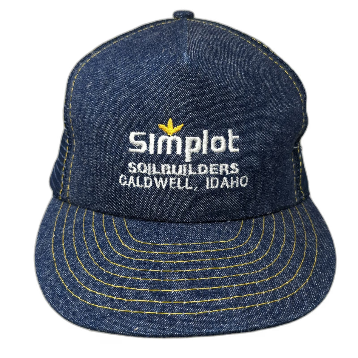 Otto Trucker Hat Blue One Size Simplot Soilbuilders Caldwell Idaho Denim Mesh