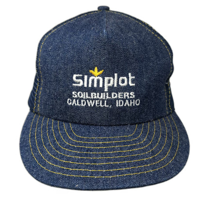 Otto Trucker Hat Blue One Size Simplot Soilbuilders Caldwell Idaho Denim Mesh