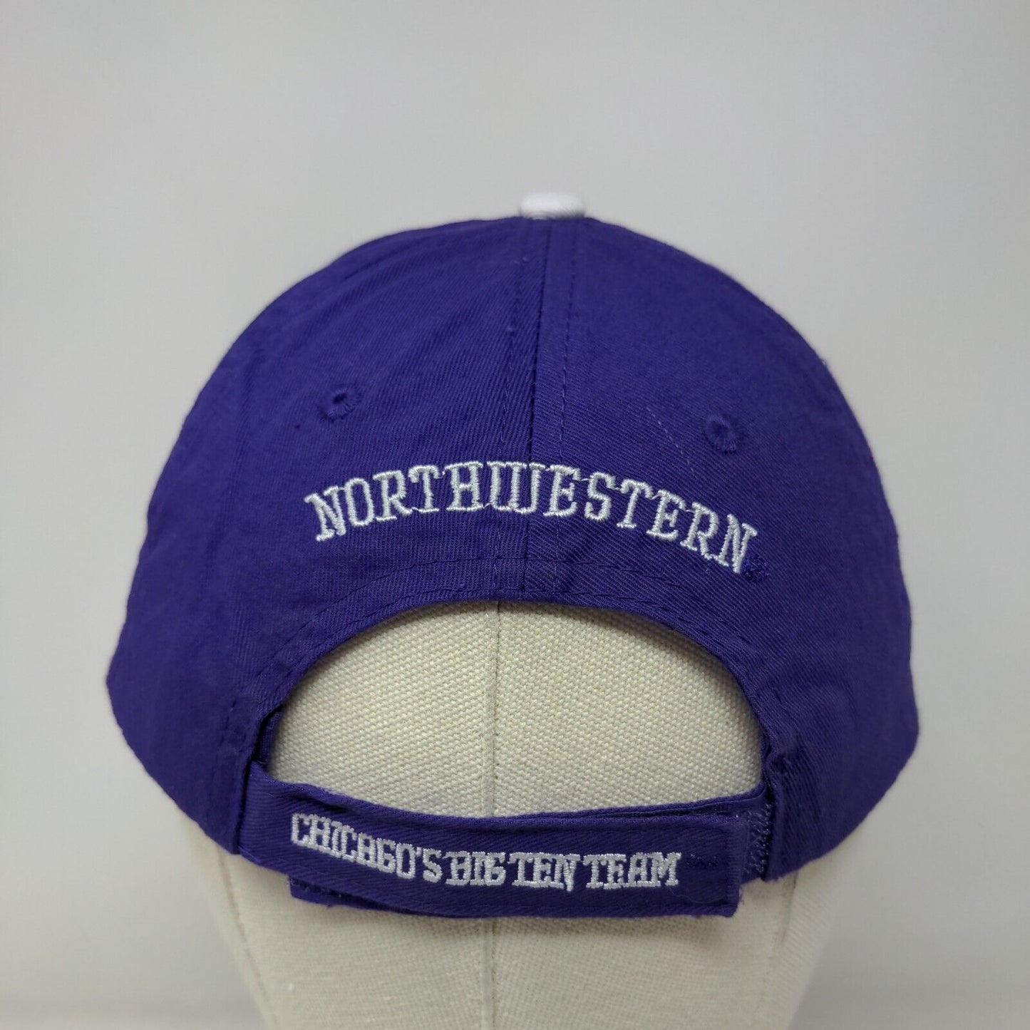 Northwestern University Men's Strapback Hat Purple Embroidered Logo Adjustable