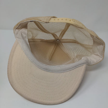 Siuslaw Mo's Florence Oregon Snapback Trucker Hat Tan OSFA Mesh Back Nissin Cap