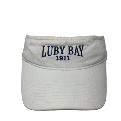 Luby Bay 1911 Strapback Sun Visor Hat White OSFA Solid Embroidered