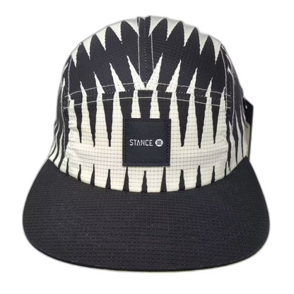 Stance 5 Panel Black White Zigzag Pattern Hat One Size OS Adjustable Strap