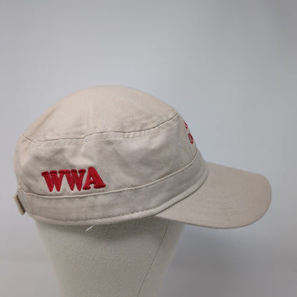 River Hair Don't Care Strapback Cadet Army Hat Tan One Size Embroidered