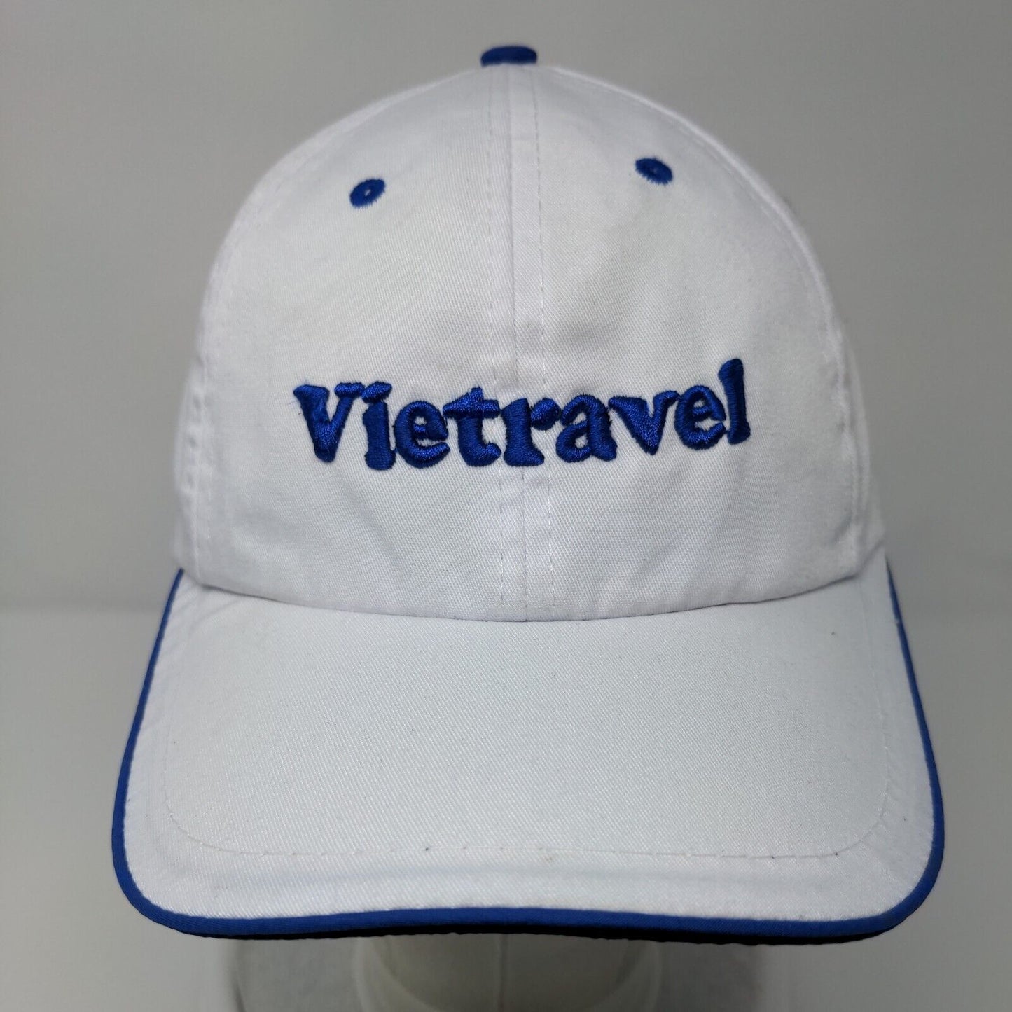 Vietravel Slideback Hat White OSFA Adjustable Embroidered 6 Panel
