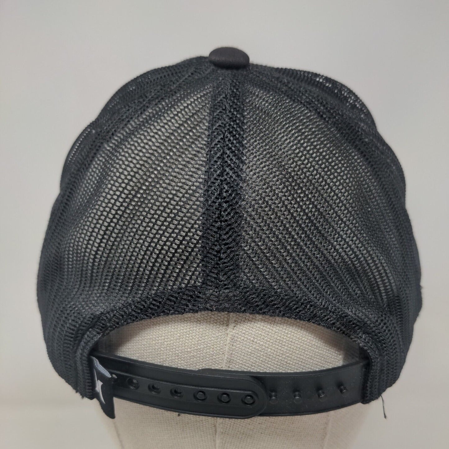 Hurley Snapback Mesh Back Trucker Hat Black One Size Breathable Yupoong