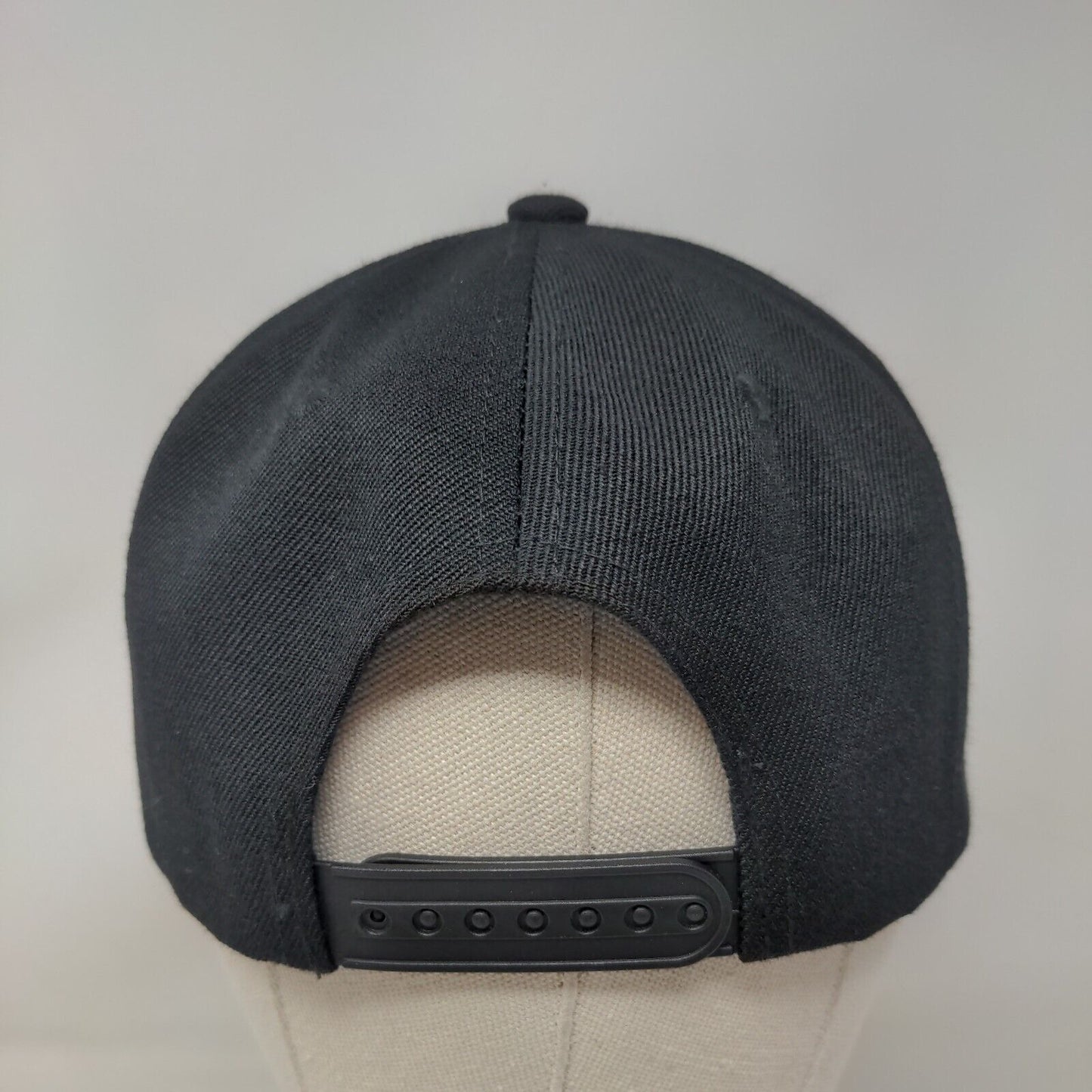 ChoKoLids Snapback Hat Black One Size Adjustable Solid 6 Panel Blank