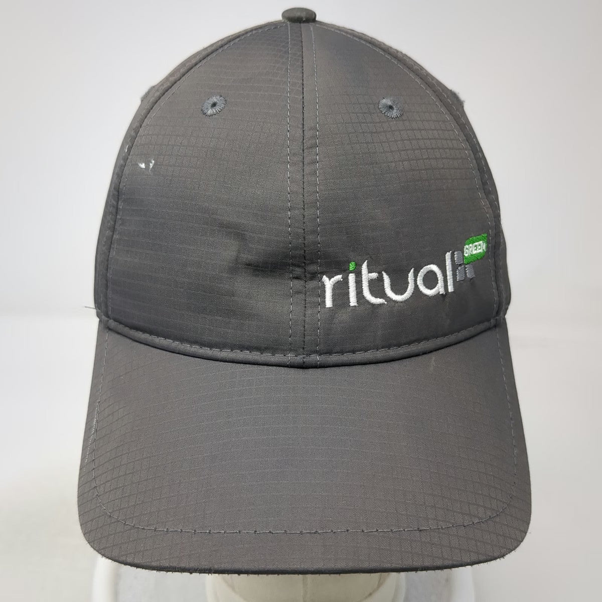 Cap America Ritual Green Logo Gray Baseball Cap One Size Strapback Hat Ripstop