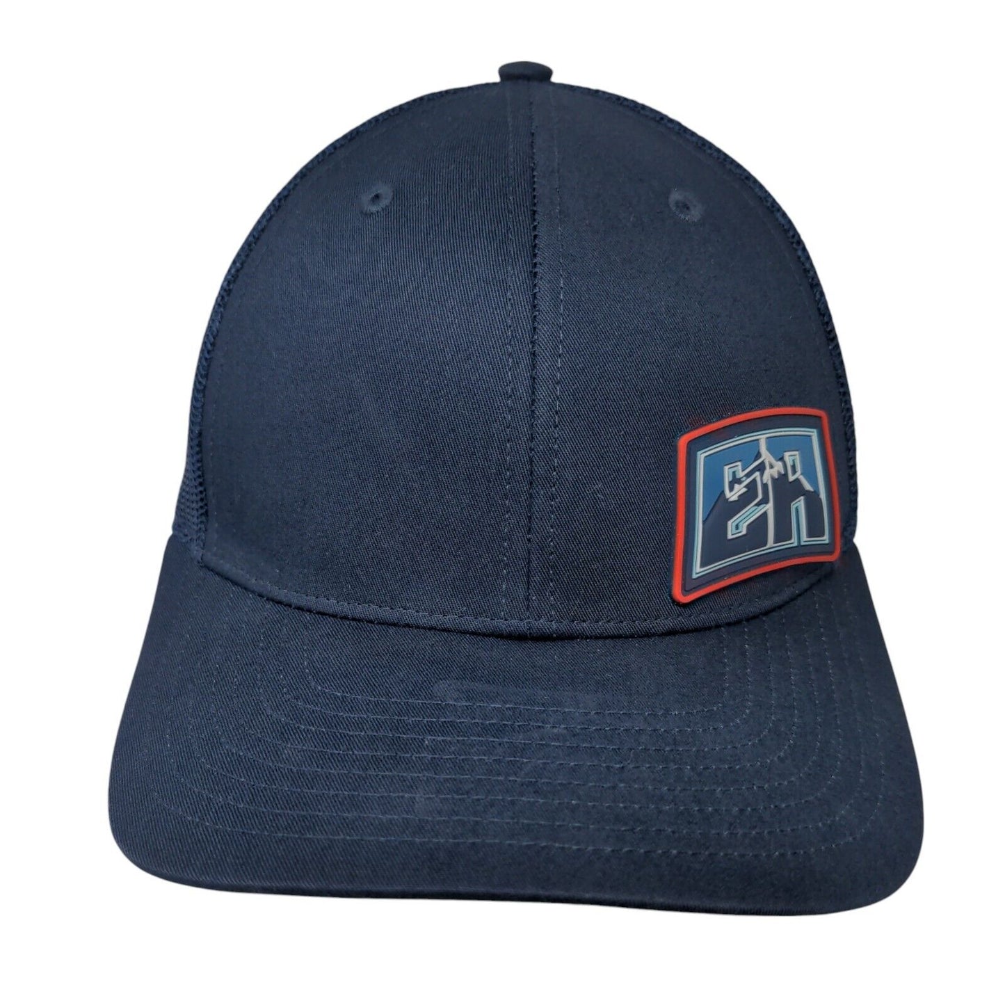 Richardson Snapback Mesh Back Trucker Hat Blue Small Patch Adjustable