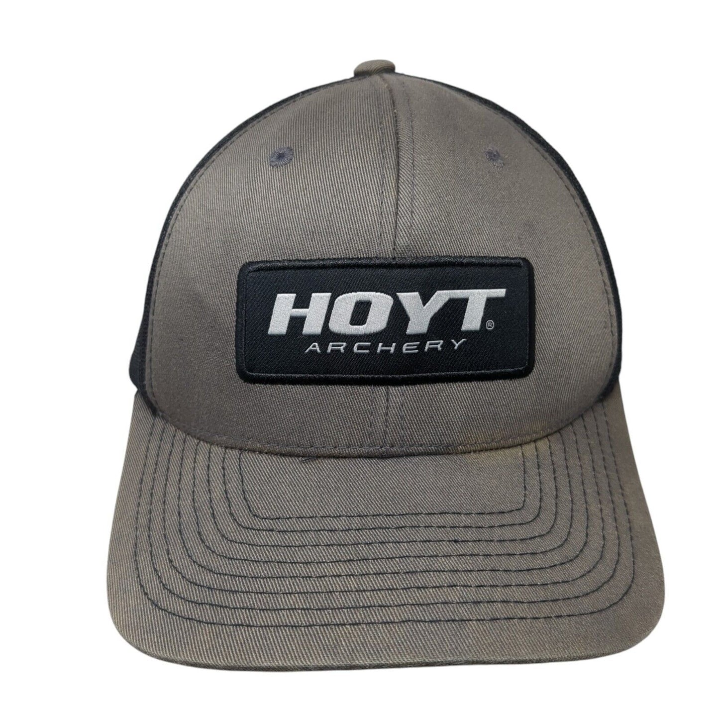 Hoyt Archery Snapback Trucker Hat Gray One Size Adjustable 6 Panel Mesh Back