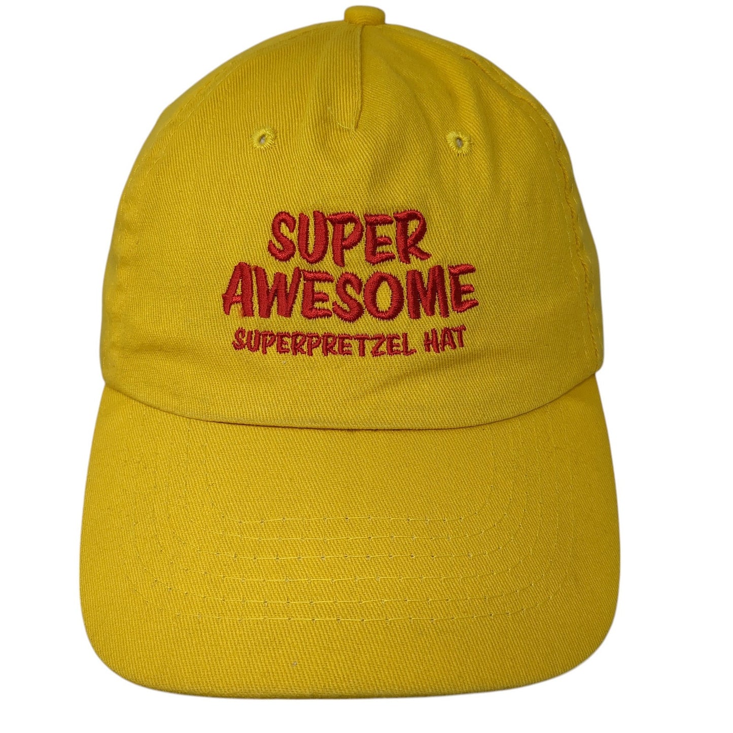 Super Awesome Super Pretzel Hat Baseball Cap Yellow One Size Adjustable Hit Wear