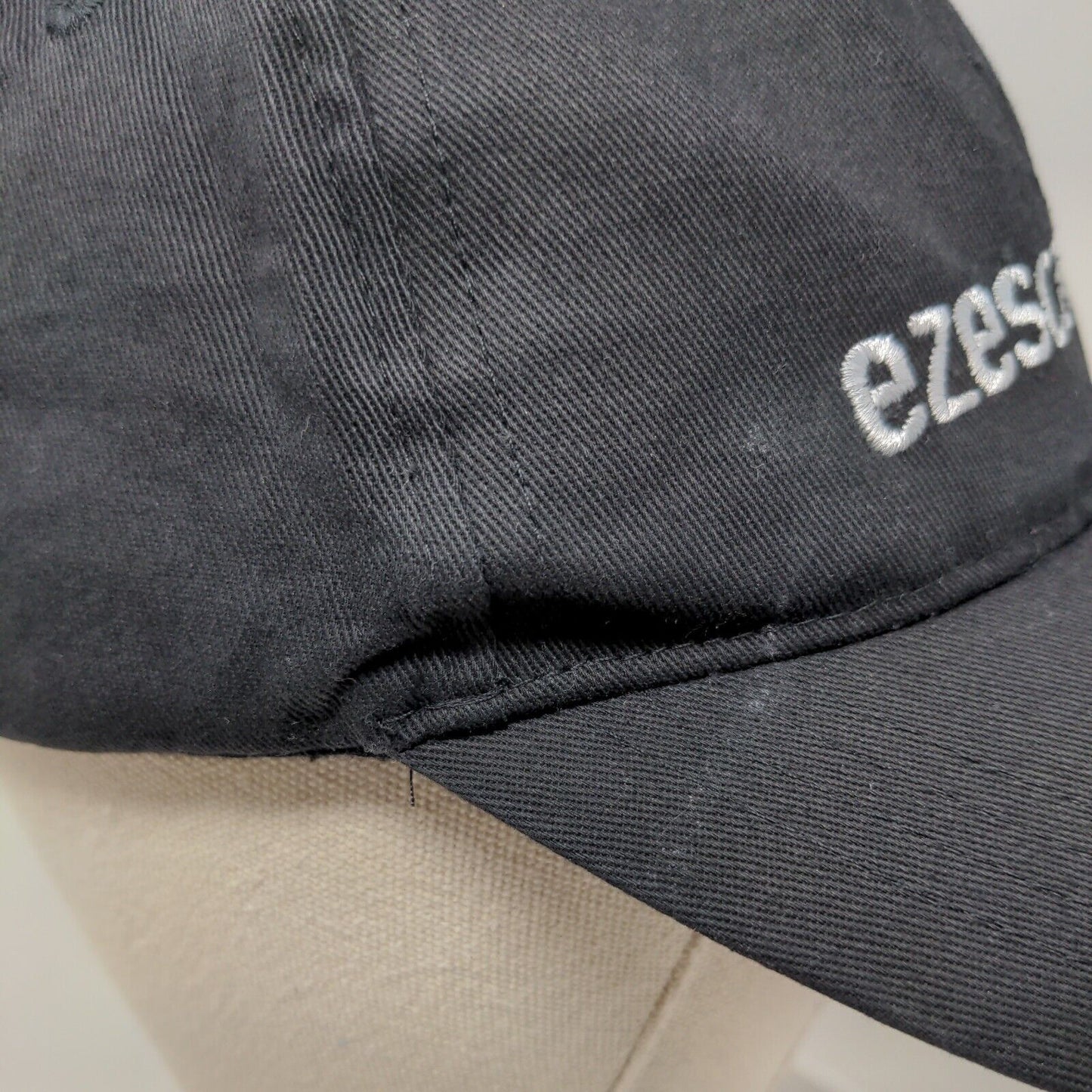 Ezescan Strapback Hat Black One Size Embroidered Adjustable 6 Panel