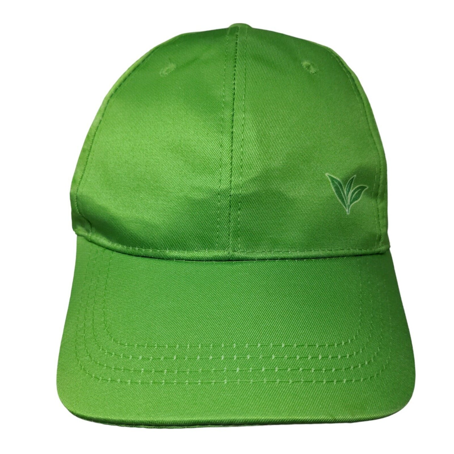 Pure Leaf Strapback Hat Green One Size Embroidered Adjustable 6 Panel