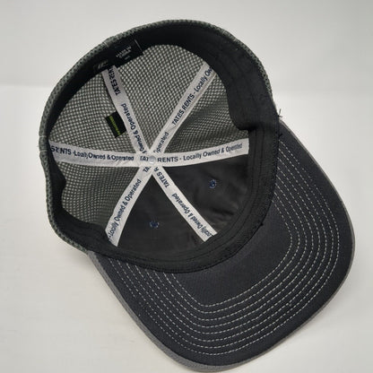Tates Rents Fitted Mesh Back Hat Gray M/L Embroidered Colorblock Outdoor