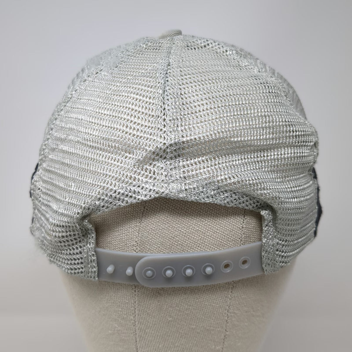 ICOM Trucker Hat Gray One Size Snapback Mesh 5 Panel Rope Brim Side Stripes