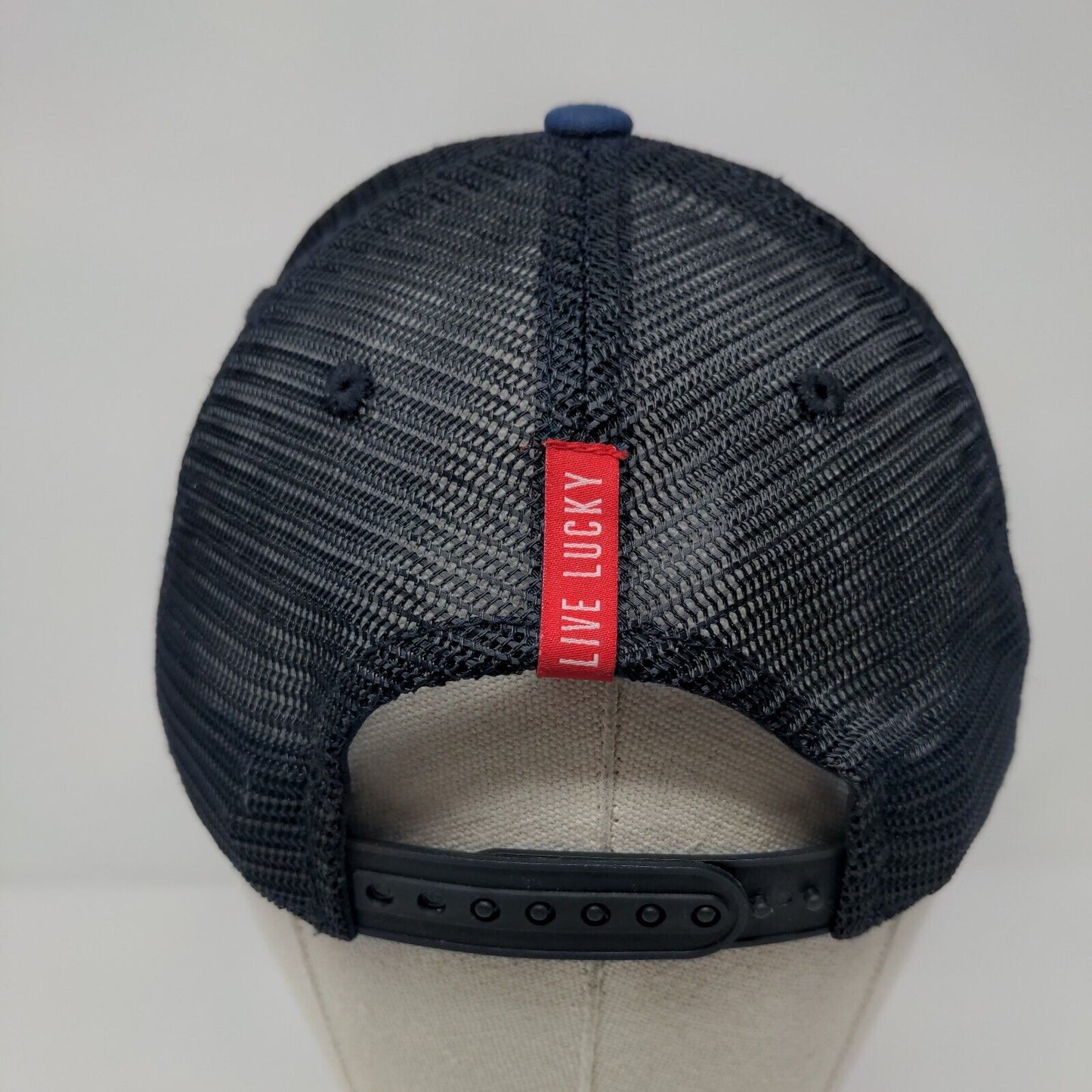 Black Clover Est. 2008 Live Lucky Snapback Trucker Hat Blue OSFA Mesh Back