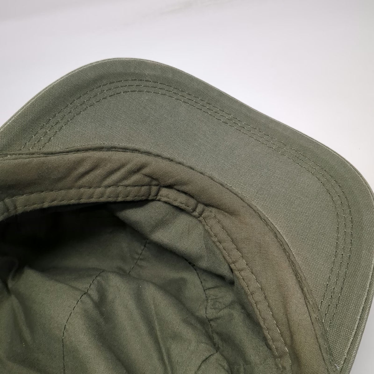 H&M Army Cap Green M Distressed Cotton Slideback Flat Top Military Style Hat