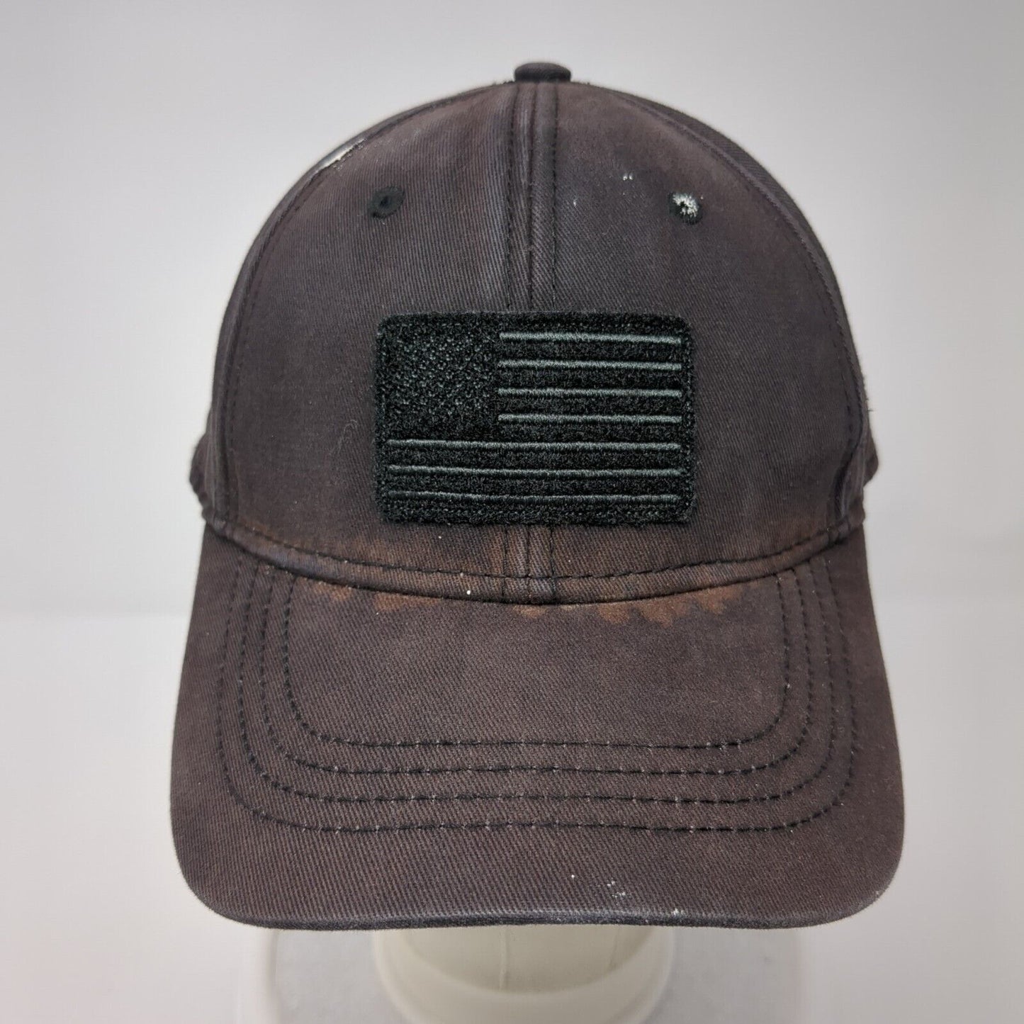 USA Flag Snapback Hat Black One Size Adjustable 6 Panel H3 Headwear