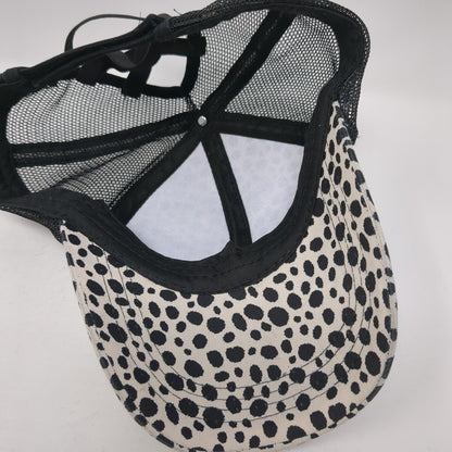 Unbranded Strapback Trucker Hat Multi One Size Ponytail Dalmatian
