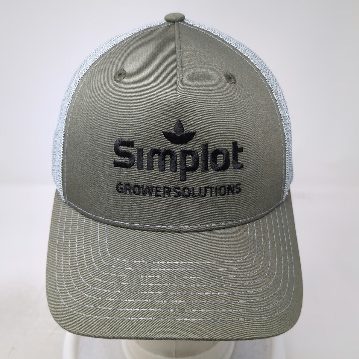 Richardson Trucker Hat Green OSFM Simplot Grower Solutions Mesh Snapback Logo