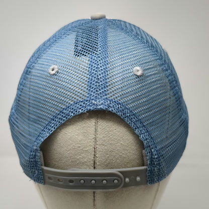 Kingdom Trails Trucker Hat White Blue One Size Crown Pattern Mesh Snapback