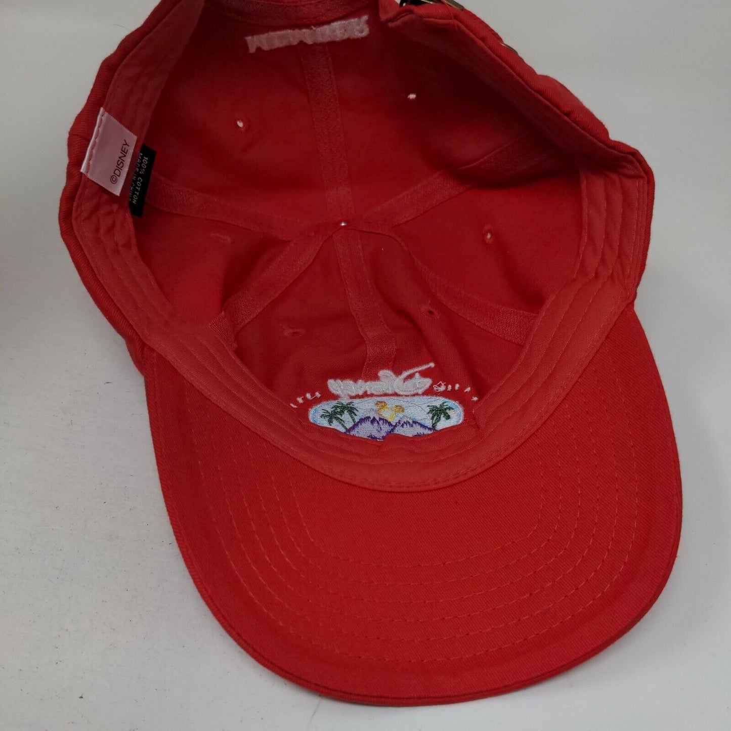 Disney Vacation Club Member Slideback Hat Red One Size Adjustable Embroidered