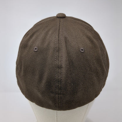 Yupoong Fitted Hat Brown Large-XL Flexfit Solid Blank 6 Panel Outdoor