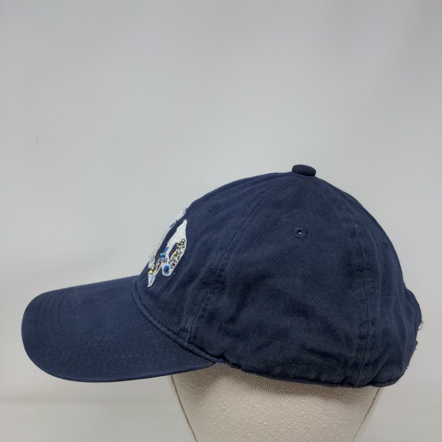 Gap Floral Logo Patch Slideback Hat Blue One Size Adjustable Vent Holes