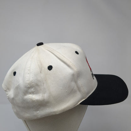 A Piranhas Snapback Hat White One Size Adjustable Colorblock 6 Panel