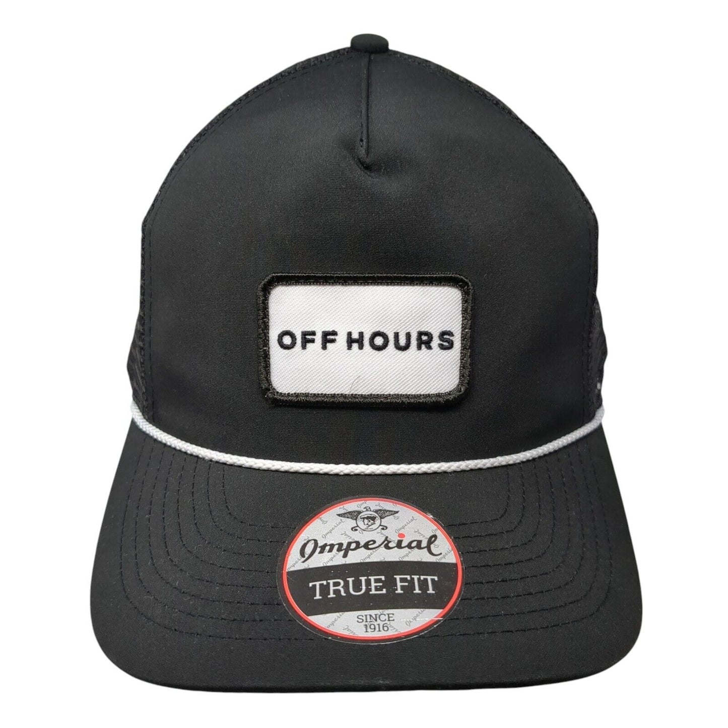 Off Hours Snapback Rope Trucker Hat Black One Size True Fit Imperial