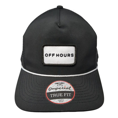 Off Hours Snapback Rope Trucker Hat Black One Size True Fit Imperial