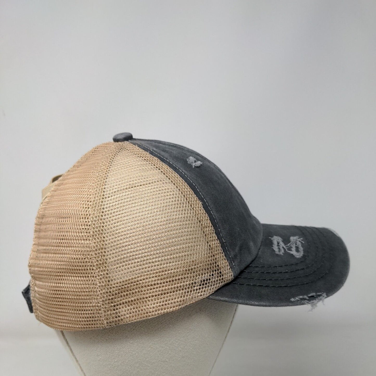 C.C Exclusives Strapback Trucker Hat Ponytail Multi One Size Mesh Back