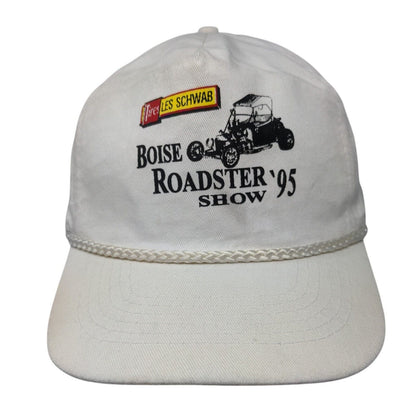 Tires Les Schwab Boise Roadster Show '95 Snapback Hat White OSFA Rope KC Caps