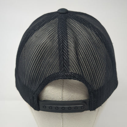 Trojan Laurel Snapback Trucker Hat Black One Size Adjustable Mesh Back Yupoong