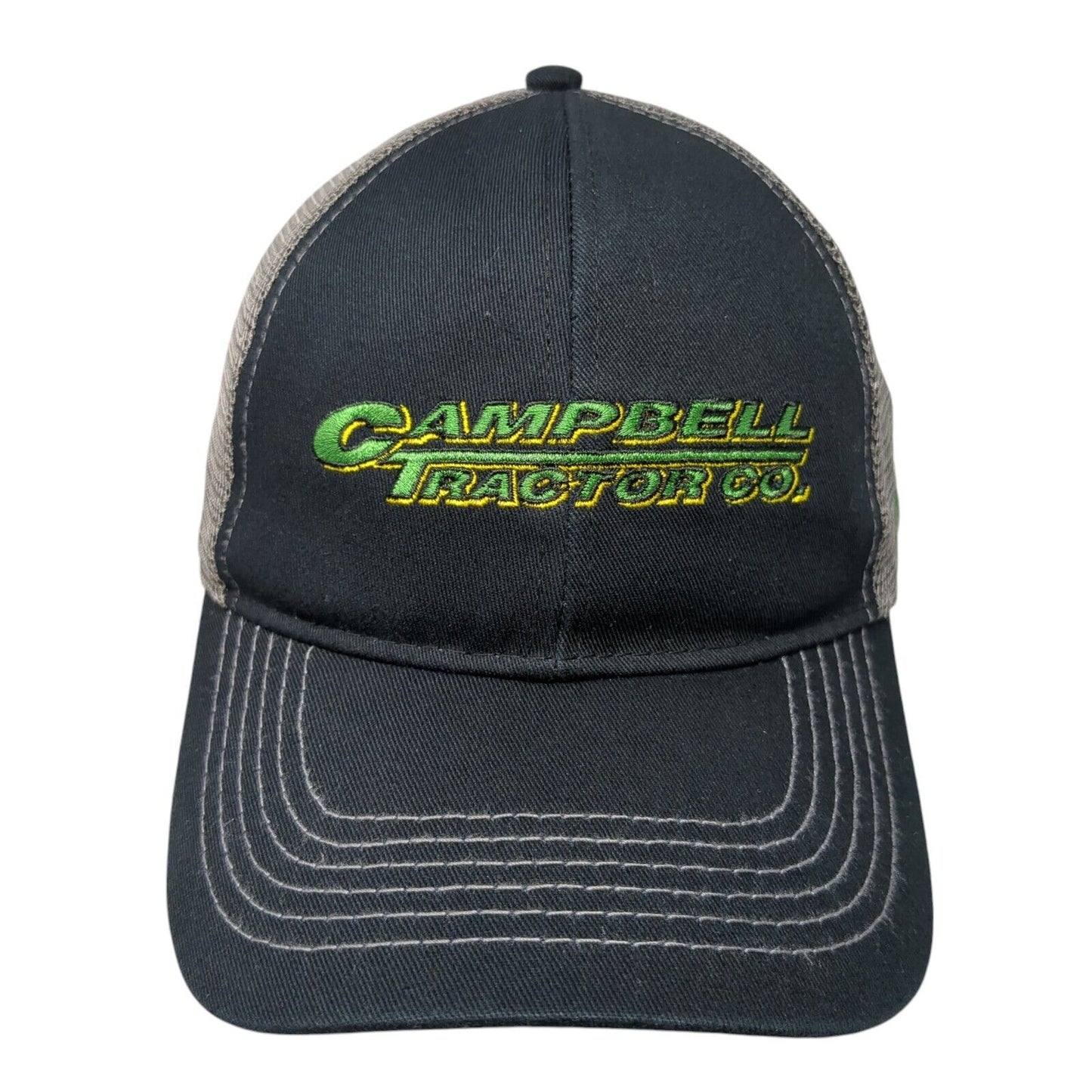 Campbell Tractor Co. Snapback Trucker Hat Black OS Adjustable Mesh John Deere