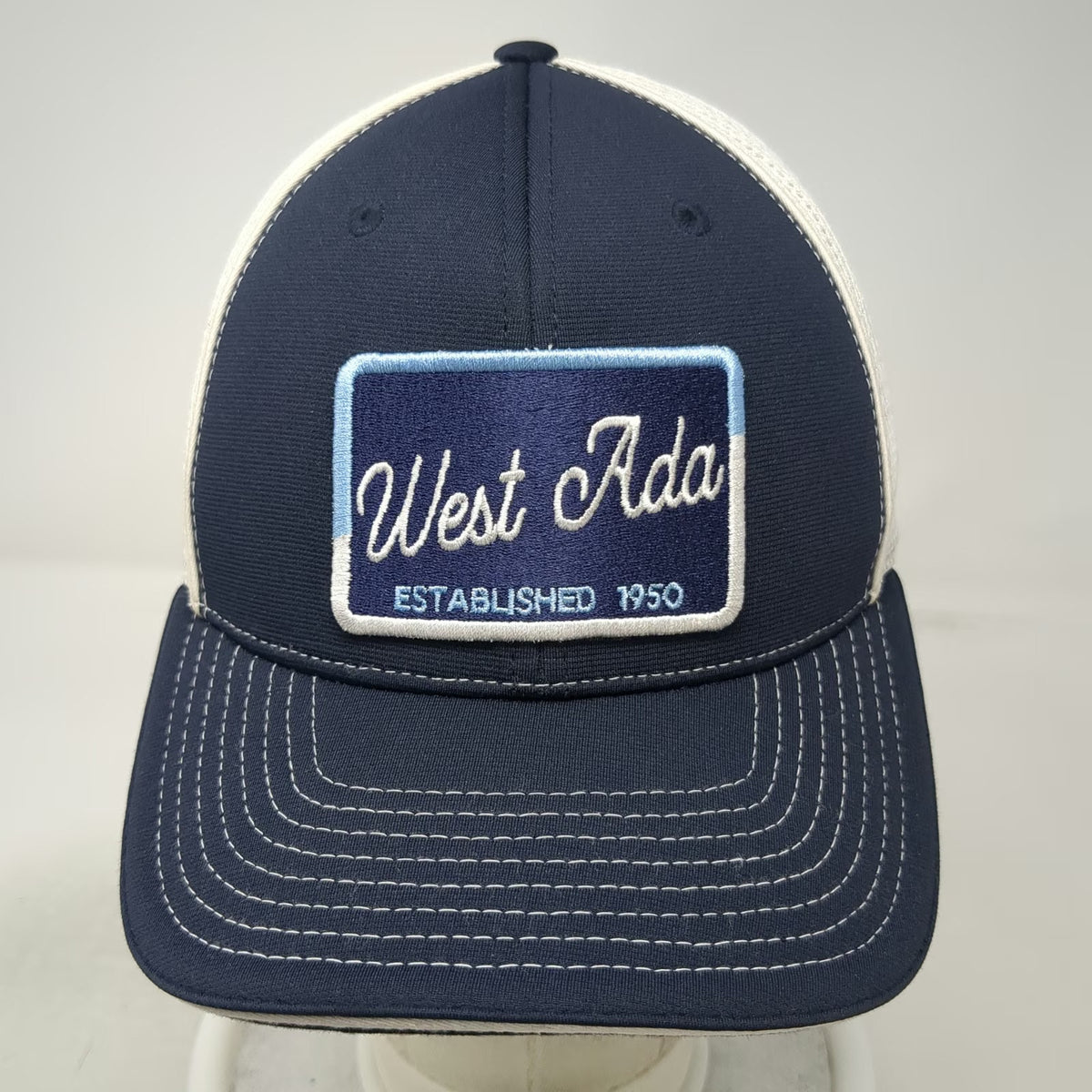 Richardson Cap Blue XL Fitted Mesh Flexfit West Ada Patch Hat 1950 Idaho