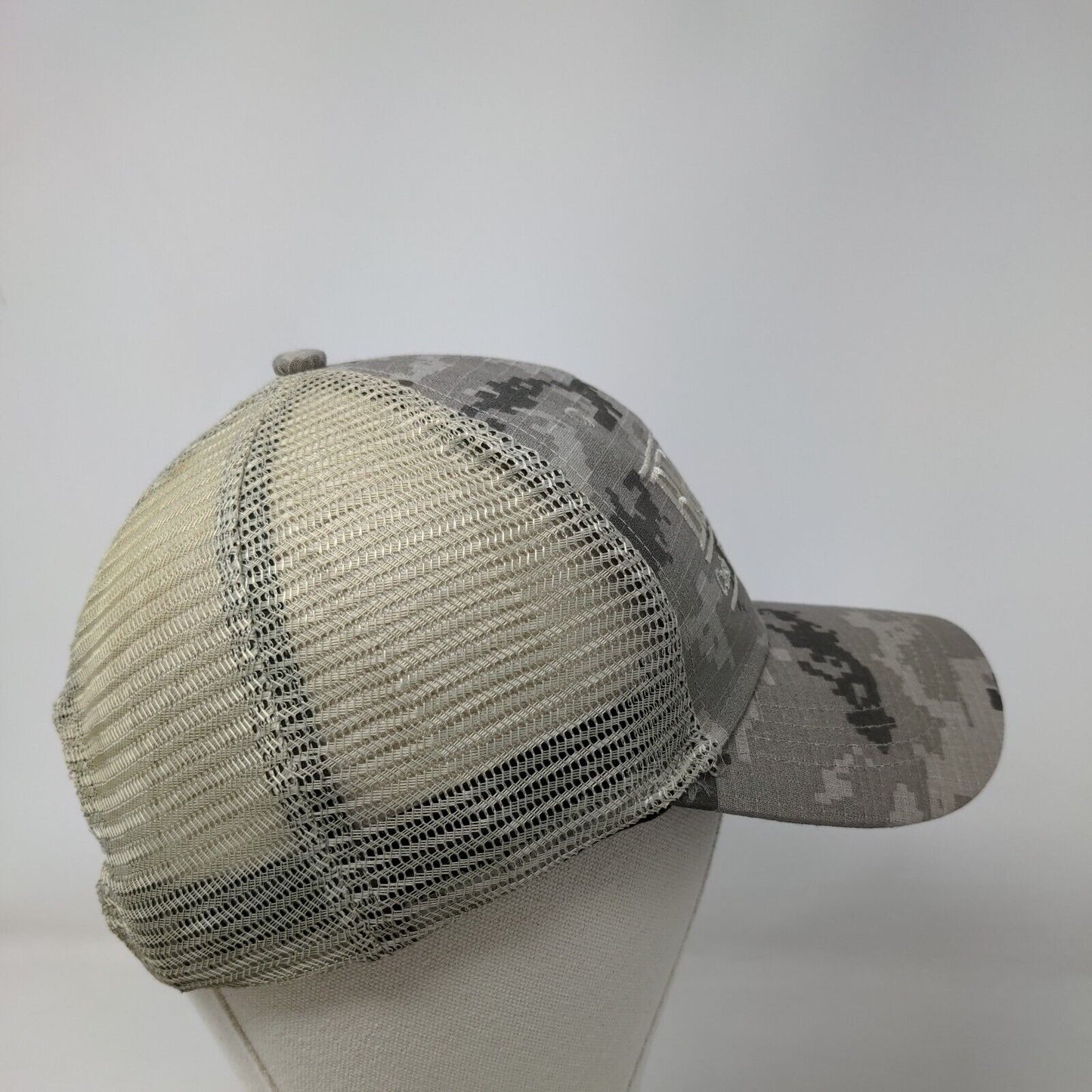 Brick Cash Building Material Snapback Mesh Back Trucker Hat Gray Camo OSFA