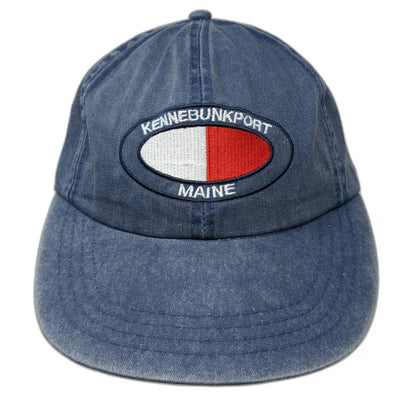 J-Hats Kennebunkport Maine Blue One Size Baseball Cap Slideback Cotton Logo Hat